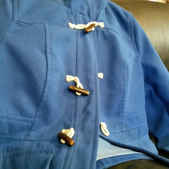 Old Navy Jackets & Blazers - Old Navy blue lined hooded Pea coat XL